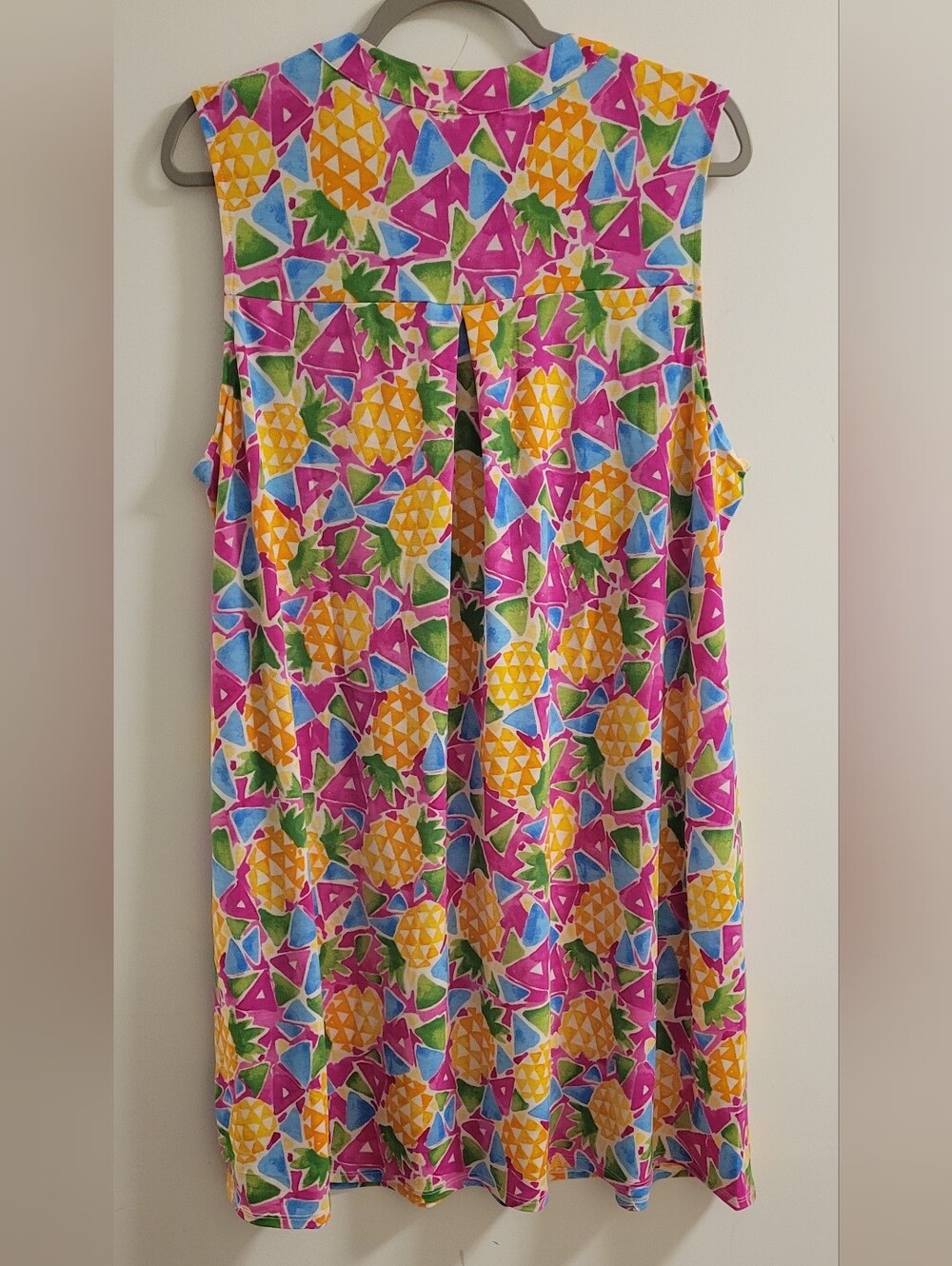 Dear Scarlett Lizzy Pineapple Print No Sleeve V Neck Dress Size 2xl - Picture 5 of 5